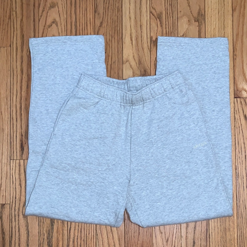 Aritzia WIDE LEG Light Gray Heather Sweatpants SIZE XS